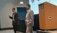 Dr. Frederik Floether, left and Dr. Numan Laanait at the HIMSS23 global conference in Chicago on Wednesday